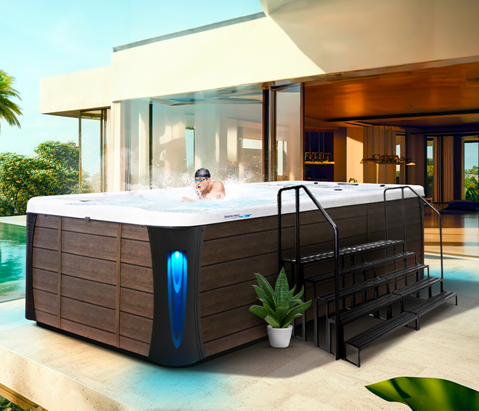 Calspas hot tub being used in a family setting - Clearwater